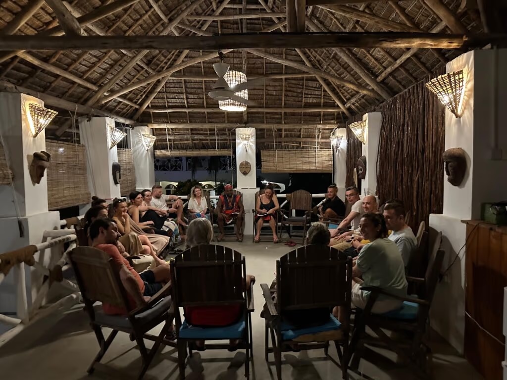 Cerc de împărtășire în timpul retreatului